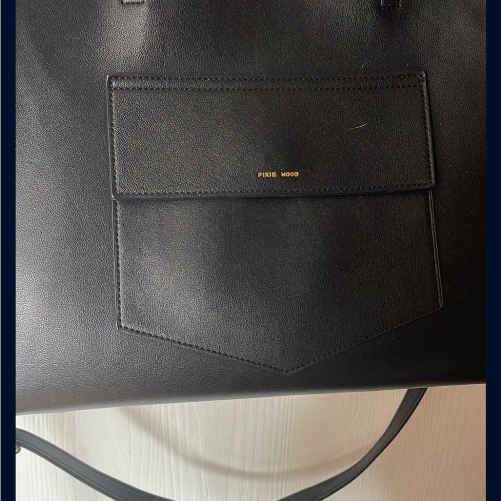 Pixie Mood Black Croc-Texture Shoulder Bag - image 3